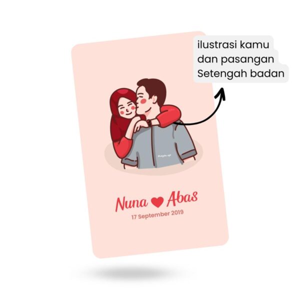 Emoney Custom Print Desain Kartun Couple Hati Heart - Image 2