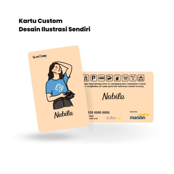 Emoney Custom Print Desain Kartun Setengah Badan Nabila