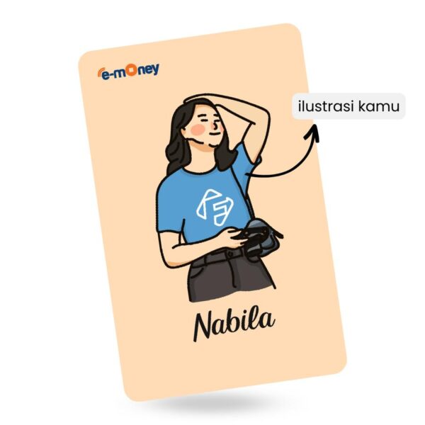 Emoney Custom Print Desain Kartun Setengah Badan Nabila - Image 2