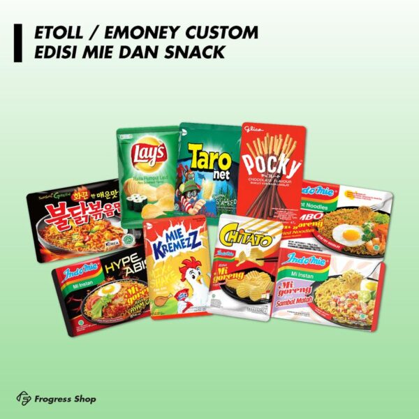 Emoney Etoll Flazz Cetak Desain SNACK Mie chitato Kemasan Custom